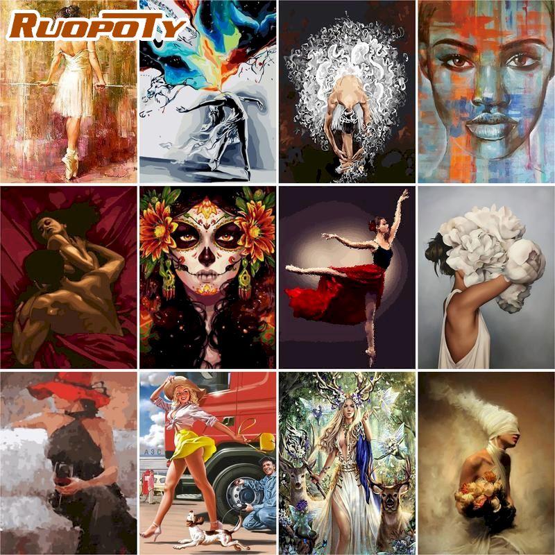 RUOPOTY Безрамные животные DIY картина по номерам наборы масляной живописи ручной работы акриловая картина холст картина для уникального подарка настенная художественная картина