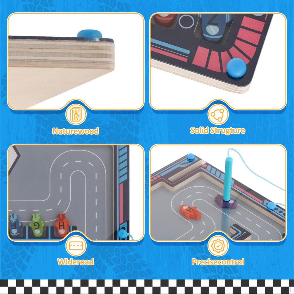 Magnetic Alphabet Maze Letter Puzzle Montessori for Girls Boys Birthday Gift Plane