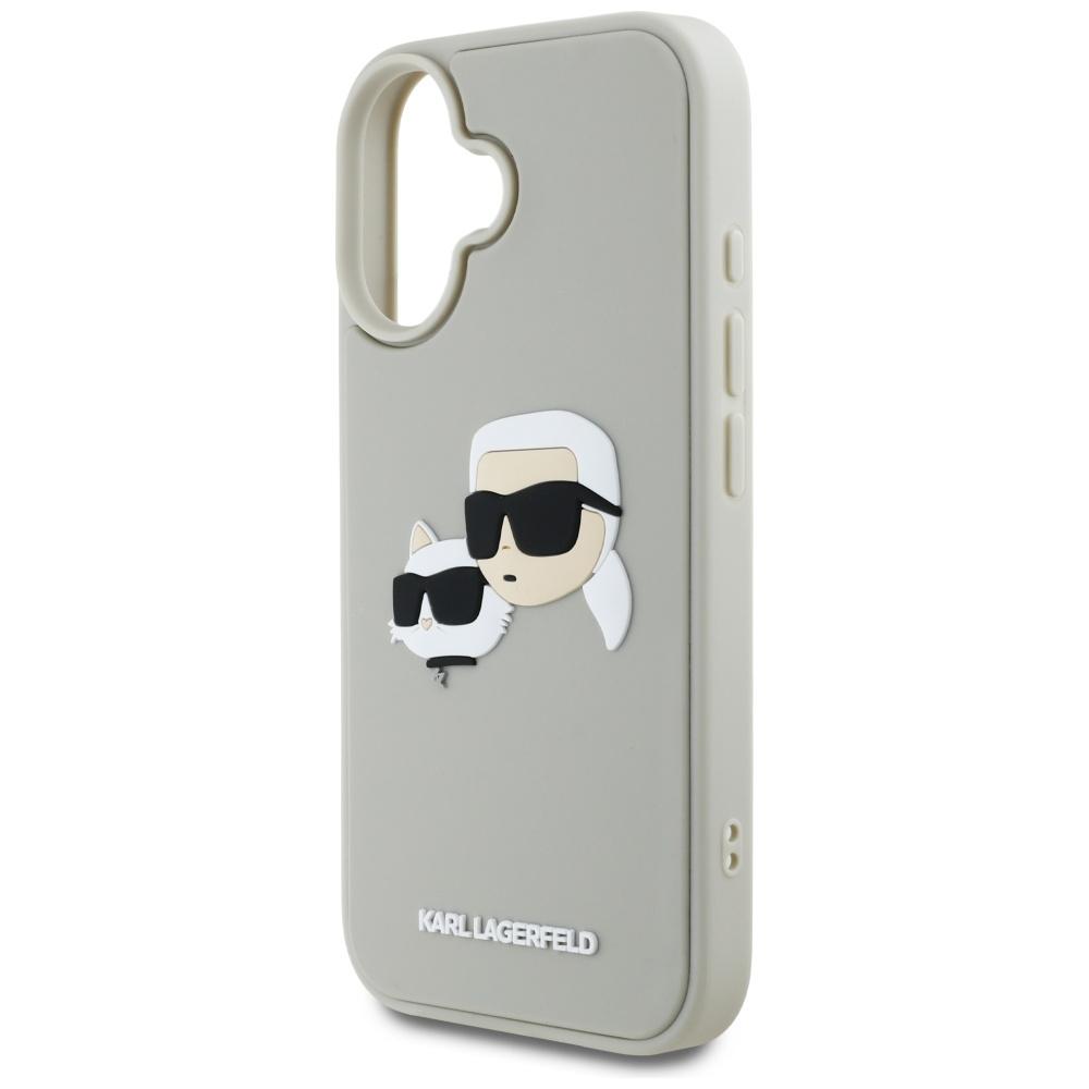 Karl Lagerfeld HC 3D Rubber DoubleHeads Case for iPhone 16 Beige