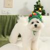 Christmas Style Pet Tie Hat Christmas Tree Cosplay Suitable for Medium and Large Dogs cute  Ear Exposed Design Keeping Warm