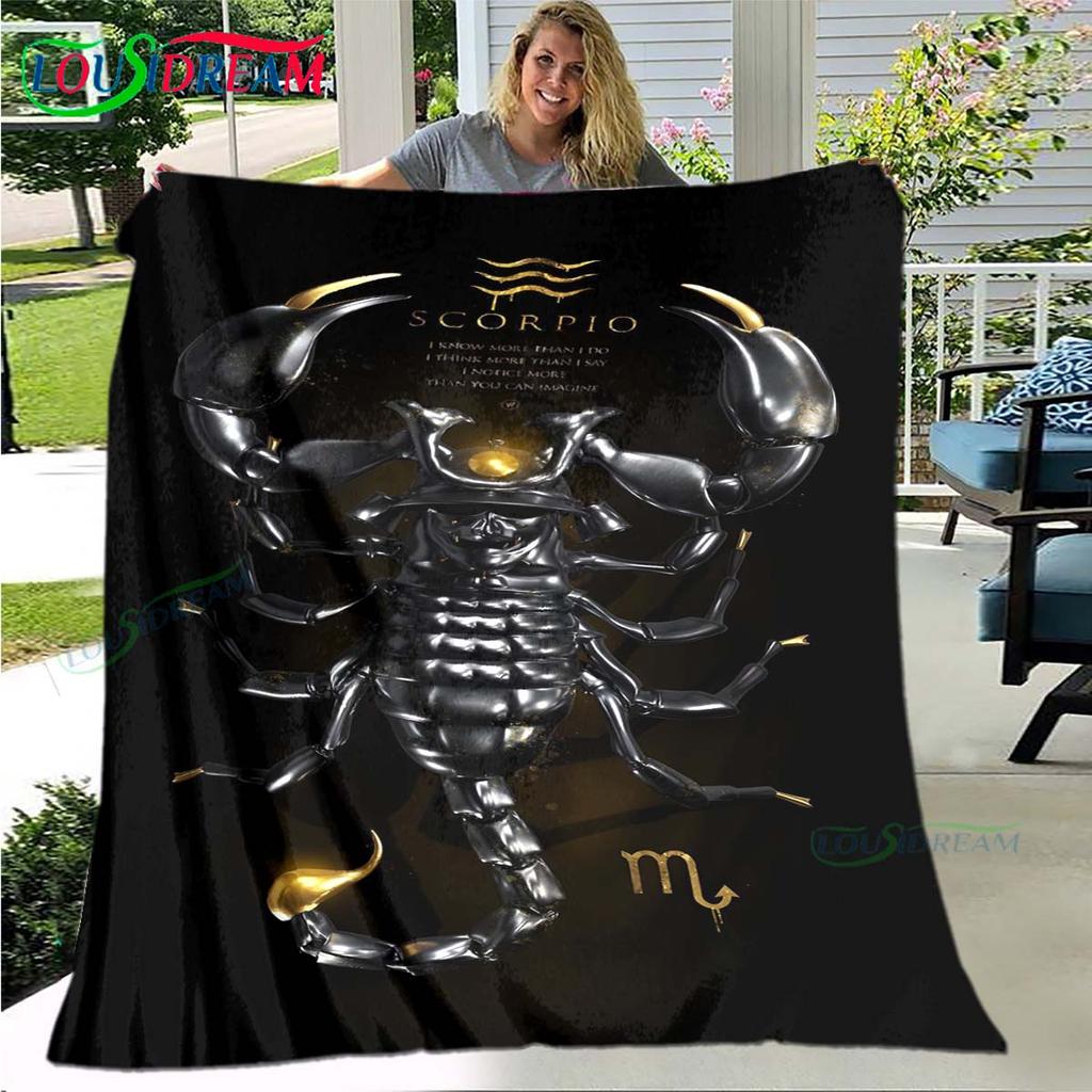 Теплое одеяло с узором скорпиона, тонкое фланелевое одеяло, портативное для дома, путешествий, офиса, одеяло для обеденного перерыва, подарок на день рождения