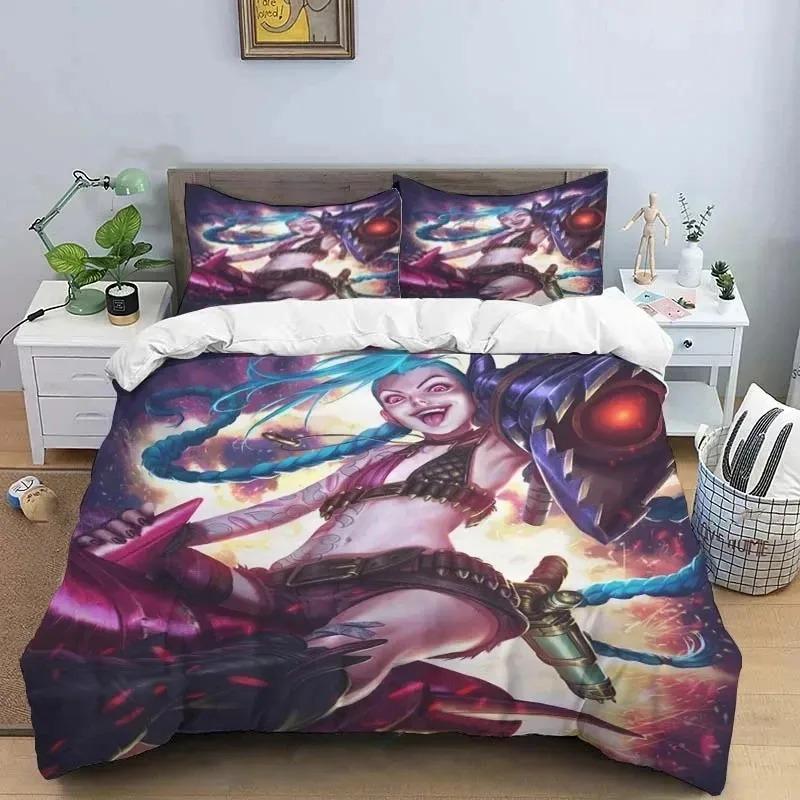 3D Print Jinx Arcane Bedding Set Duvet Cover King Queen Size Boys Adult Bed Set Quilt Cover Pillowcase Comforter