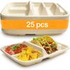 25pcs Disposable Taco Plates with Dividers