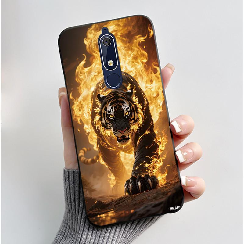 Чехол Для Nokia 5.1 6.1 Эстетичный Роскошный Милый Крутой Мальчики Девочки Мягкий силикон Чехол для телефона Задняя крышка Черный Матовый Защитный чехол