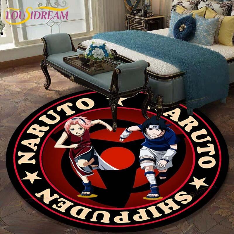 Круглый ковер с рисунком Наруто для гостиной, детский коврик, напольный коврик, коврик для ванной, ковер для спальни, коврик для детской комнаты