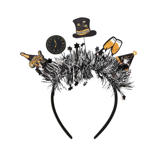 Yousheng Elastic Hair Hoop Men Women New Year Theme Headband HAPPY NEW YEAR Decoration Versatile Hair Accessory