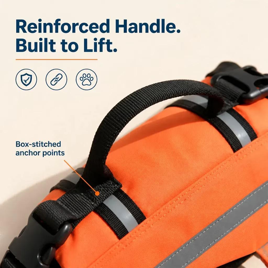 Dog Life Jacket with Chin Float, Front Float Vest with Chin Support for Swimming, Pool Boating