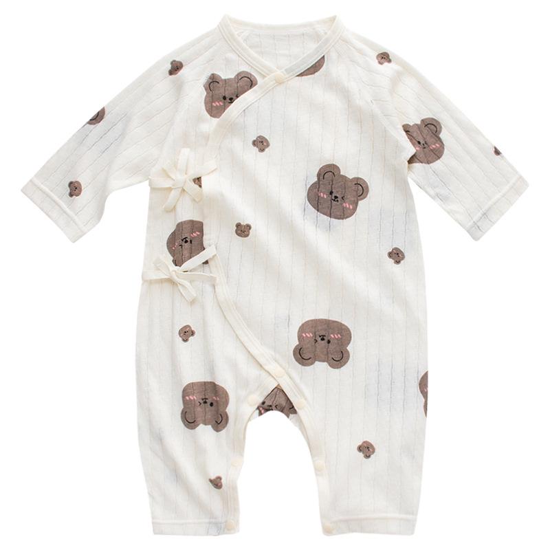 Ультратонкий хлопковый детский комбинезон с защитой живота и длинными рукавами — дышащий, класса А для лета и кондиционируемых помещений