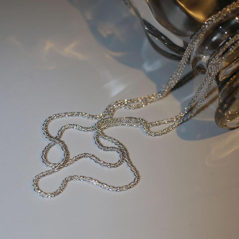 Цыганское сверкающее ожерелье женское итальянское колье цепочка на шею простая вспышка обычная цепочка многослойный дизайн