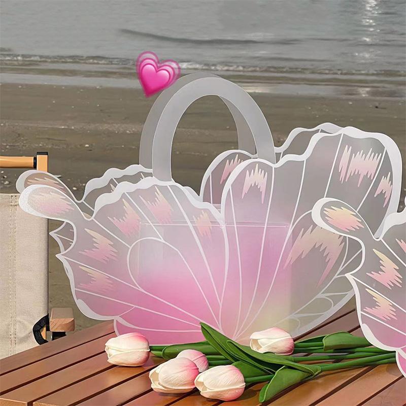 1PC Plastic DIY Dessert Storage Handbag Matte Cake Packaging Bags Packaging Material Butterfly Wings Shape Festival Party