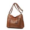 Female Soft Leather Large Capacity Middle-Aged Shoulder Crossbody Bag Multi-Layer Mother Bag