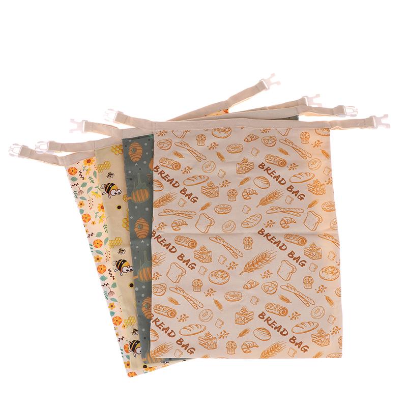 Beeswax Linen Bread Bag For Homemade Bread Eco Friendly Food Storage Bags Reusable Bread Bags