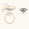 Nabest Fine Jewelry Позолоченное Медное Кольцо с Муассанитом VVS для Женщин Цветок Помолвочное Обещание Женское Кольцо с Муассанитом