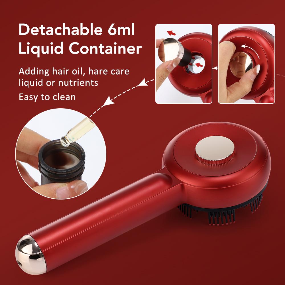 Electric Massage Comb Vibration Hair Massage Scalp Brush Red Light Hair Growth Massager Liquid Oil Applicator Anti Hair Loss