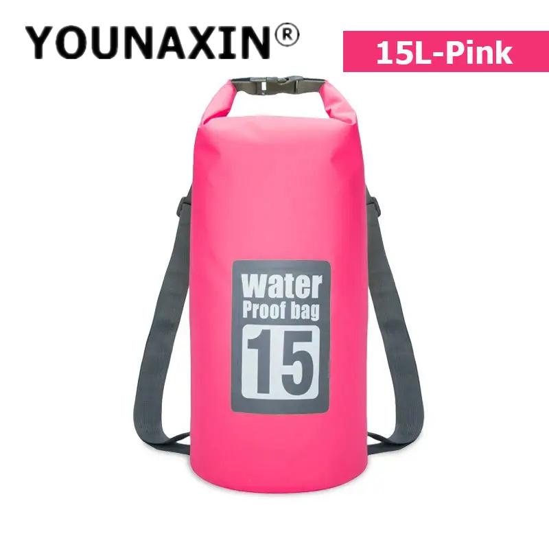 15L PVC Waterproof Dry Bag Outdoor Diving Foldable Storage Beach Swimming Bag Rafting River Ocean Backpack