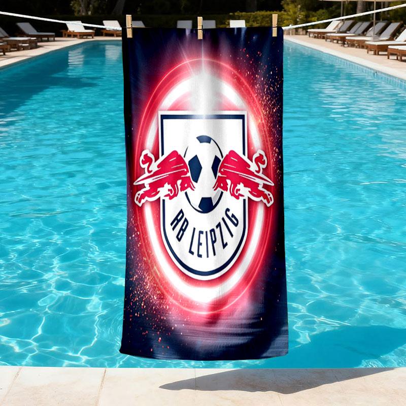 RB Leipzig Print Beach Towel Design, Soft, Lightweight. for Home Bathroom, Spa, Pool, Yoga, Surfing, Camping, Gift for Family, Friend