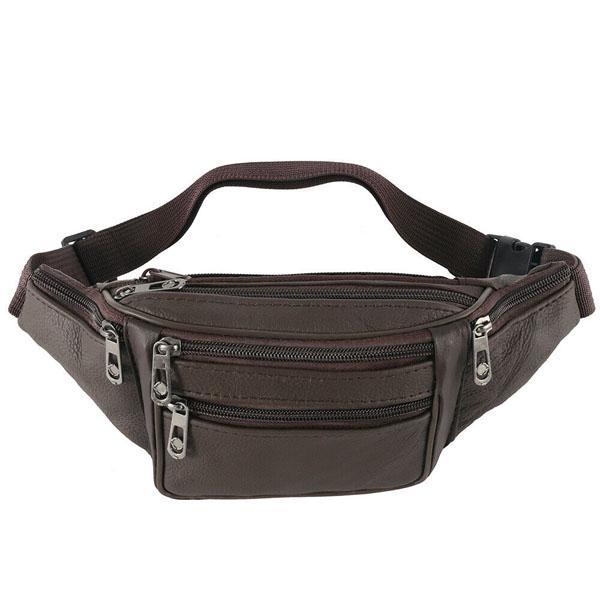 Мужская кожаная поясная сумка