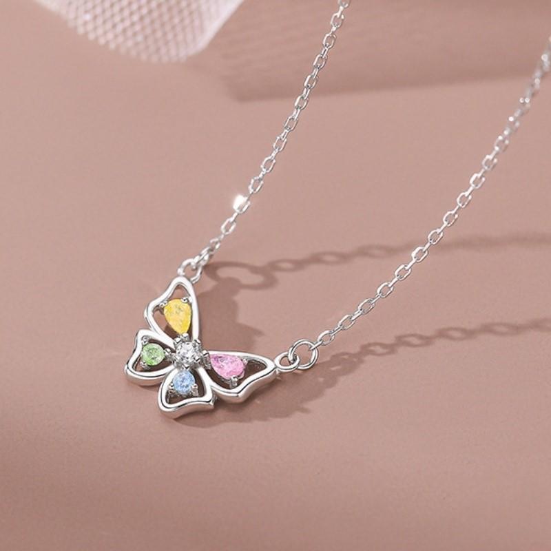 Sweet Butterfly Pendant Necklace for Women Girls Popular Choker Clavicle Chain Party Jewelry Gifts