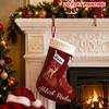 Christmas Decoration Fireplace Hanging Stocking 1pc Large Reindeer & Snowflake Christmas Stocking Suitable for