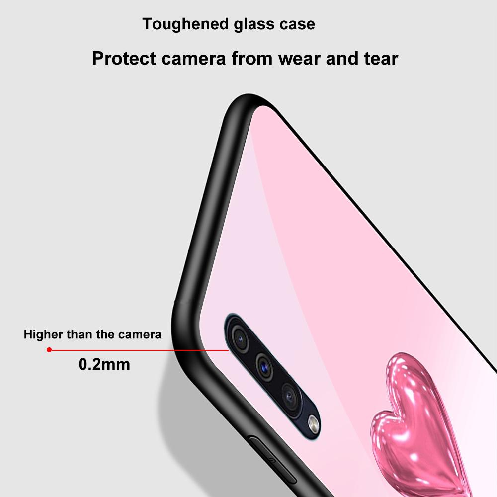 Чехол с сердечком для Samsung Galaxy A52 A71 A72 A70 A73 A53 A13 5g A03 A22 A21s A03 Core A42, роскошный чехол из закаленного стекла Capinha