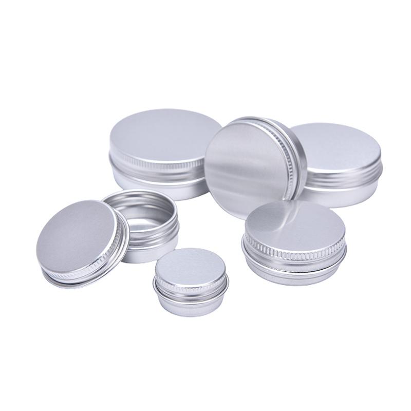 5Pcs Aluminum Mini Round Tin Metal Container Bottles Storage Jar Screw Lids Box
