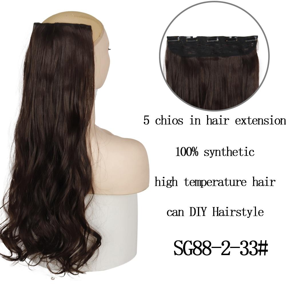 MISSQUEEN 22 Inches 5 Clip In Hair Extension Heat Resistant Fake Hairpieces Long Wavy Hairstyles Synthetic Clip In On Hair Extensions