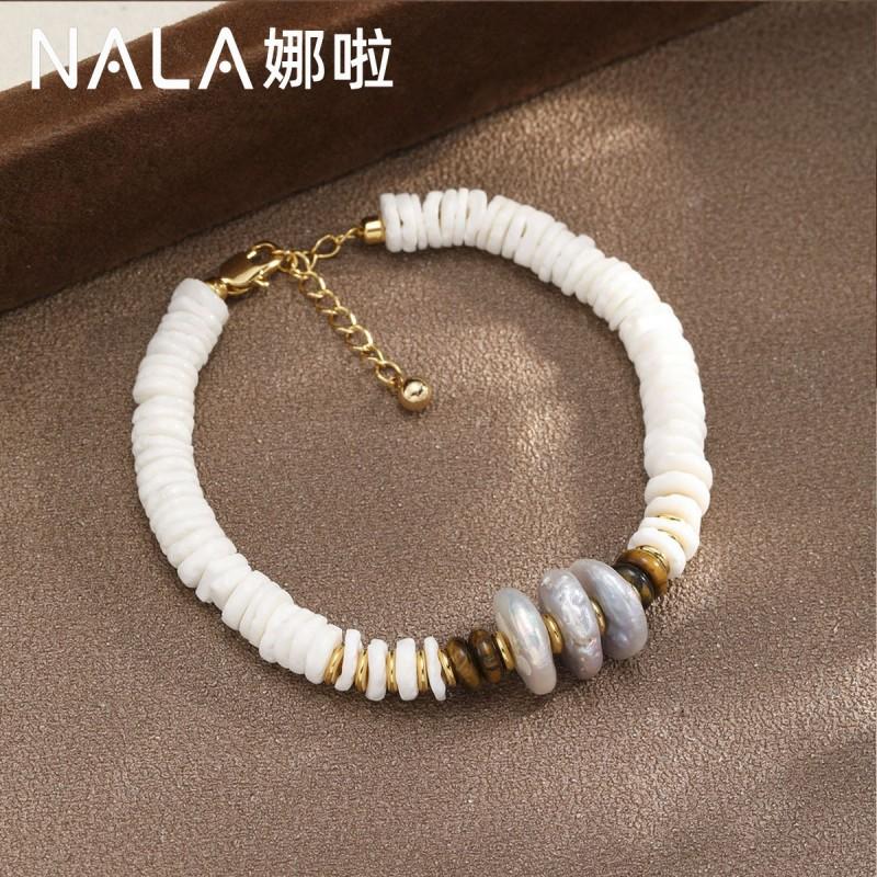 Baroque Pearl Shell Beaded Bracelet Women Boho Chic Minimalist Luxury Handmade Jewelry 2026