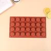 1Pc 28 Cavity Oblate Round Shape Silicone Mold Cake Mousse Tools Baking Mould