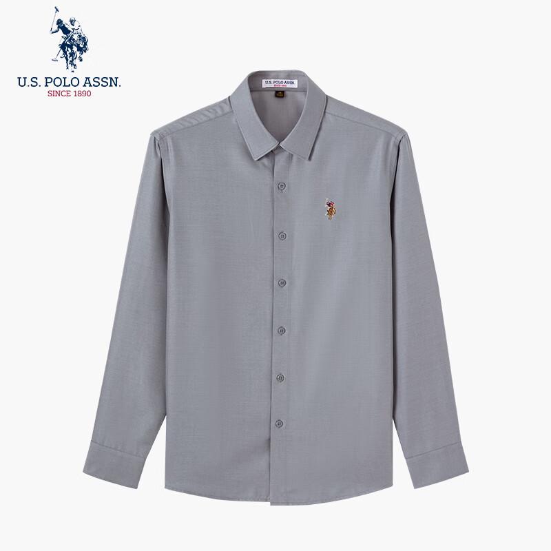 U.S. Polo Assn. Мужская рубашка с длинным рукавом из смесовой шерсти в стиле business casual