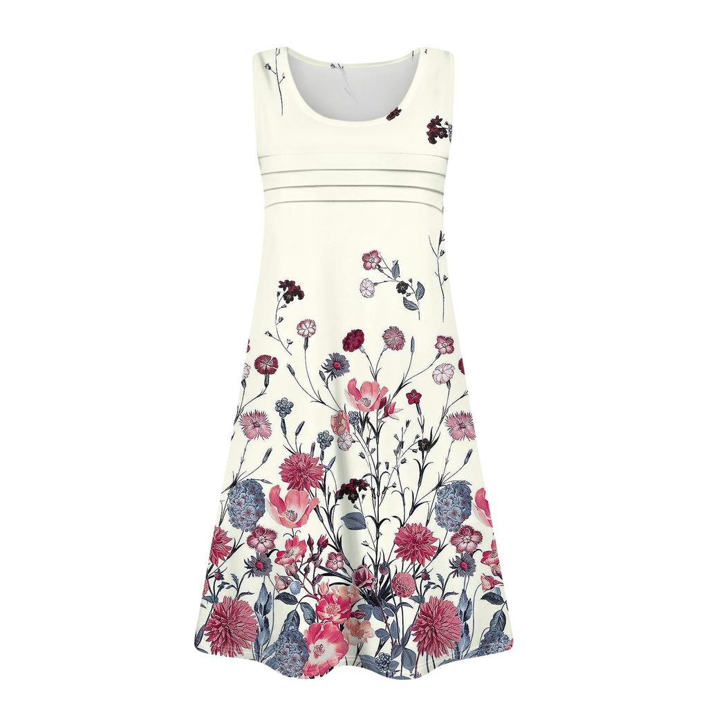 Женские летние платья с круглым вырезом, плиссировкой спереди, без рукавов, карманами, сарафаном, повседневным платьем