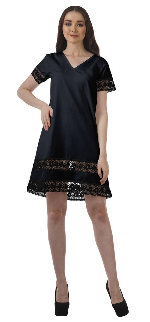 Moomaya Cotton Flex Casual Solid Beach Summer Outfit Womens Cocktail Dresses
