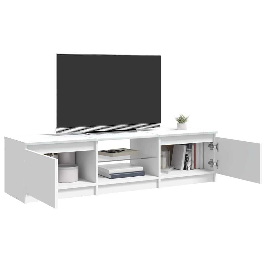 Vidaxl Szafka Pod Tv Z Oświetleniem Led, Biała, 140 X 40 X 35,5 Cm