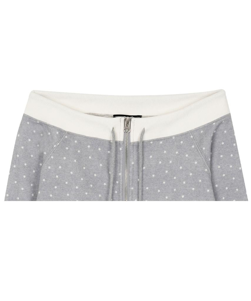 HIGH SCHOOL DISCO Star Graphic Off-Shoulder Zip-Up