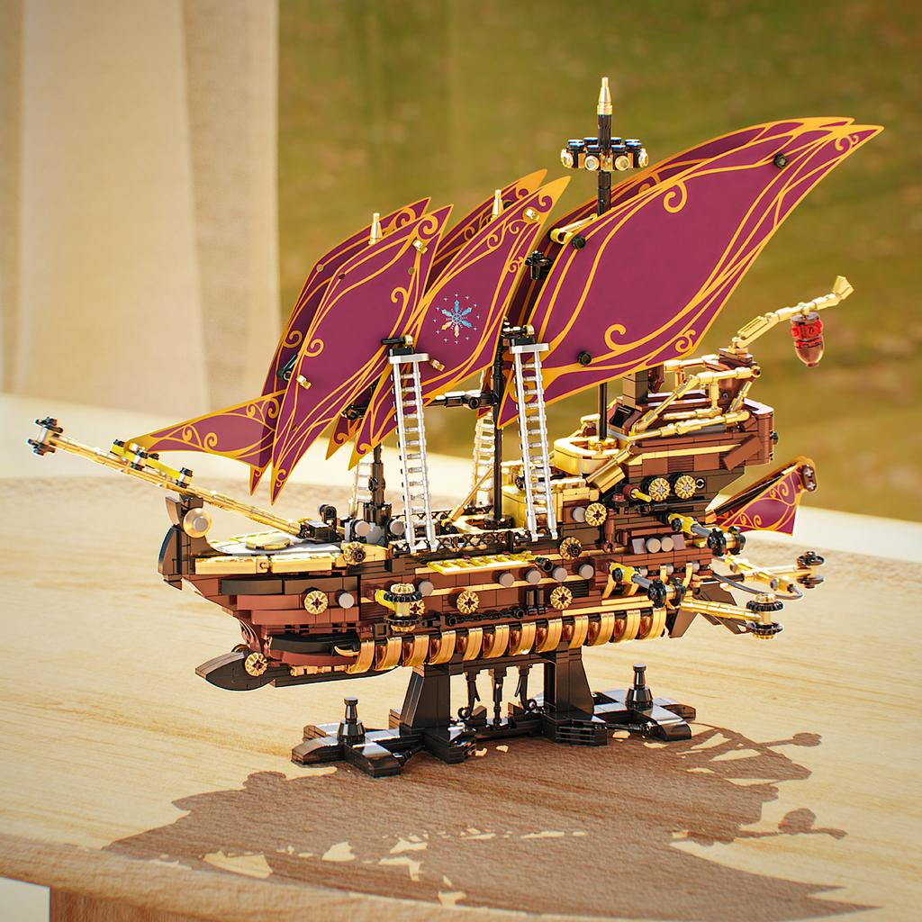 Ovly Пираты Будущего Военный корабль Конструктор Кирпичики Лодка Карибский MOC Сборные Игрушки Для Детей Подарки на День Рождения