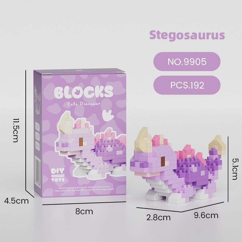 Строительные блоки из микрочастиц, развивающие игрушки для отдыха, серия 9903-9908, маленькие динозавры