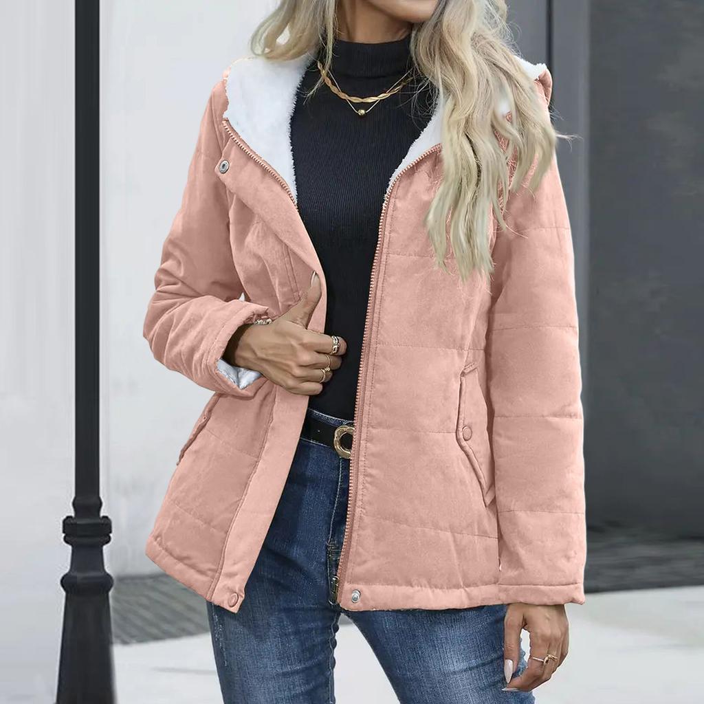 Women's Solid-color Loose Long-sleeved Fashionable And Warm Fleece Jacket