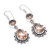 Natural Morganite Gemstone Handmade 925 Sterling Silver Earring 2.05" E2u71