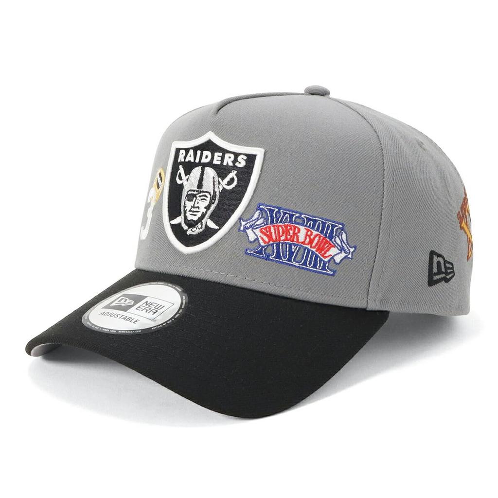 New Era 9FORTY A-Frame Cap NBA NFL Count The Rings, ONSPOTZ Exclusive, Las Vegas Raiders, Free Size (LV Storm Gray)