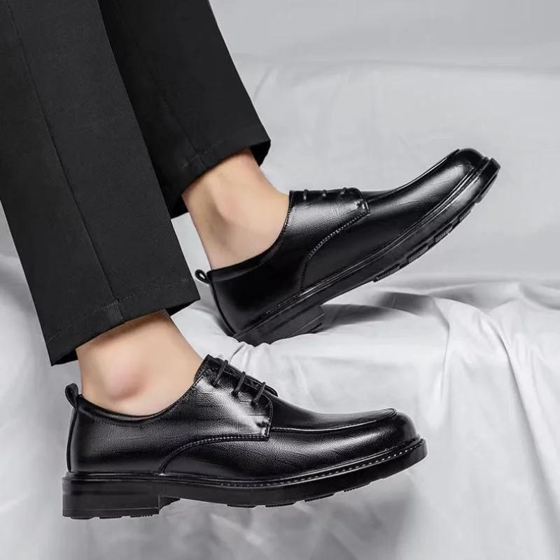 Натуральная Кожа Без Пошлин Настоящая Кожа Туфли Мужские Круглый Носок Весна Осень Социальная Обувь для Мужчин Повседневная Деловая Роскошный Дизайнерский