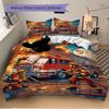 Firefighters Blaze Print 3Pcs Bedding Setduvet Cover With 2 Bedropillowcase Home Birthday Gift