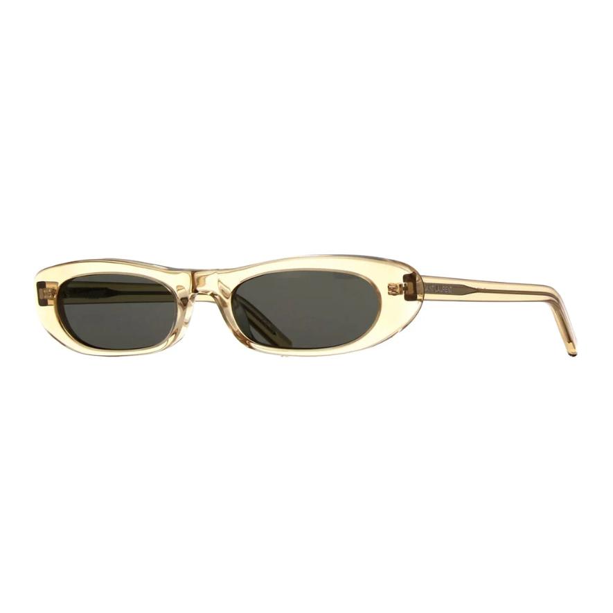 Saint Laurent Logo Design Acetate Irregular Shape Sunglasses Unisex sunglasses Beige SL557SHADE004