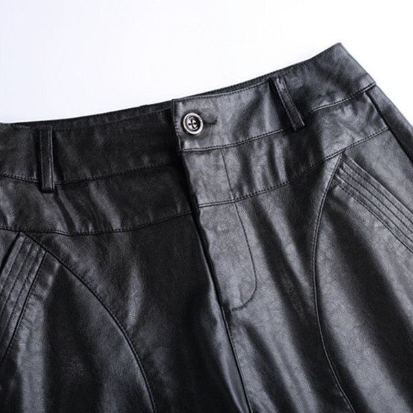 Утолщенные черные кожаные брюки женские свободные брюки-харлан с высокой талией осенне-зимние плюшевые брюки леггинсы повседневные брюки из искусственной кожи