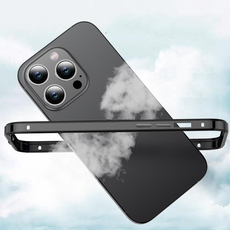 Aluminum Metal Silicone Hard Anti-knock Shockproof Frame Back Cover Bumper Case for iPhone 16 15 14 13 Pro Max Case