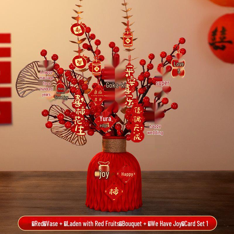 Bridal Wedding Gift Potted Plant Ornament for Living Room or Engagement Banquet Decor