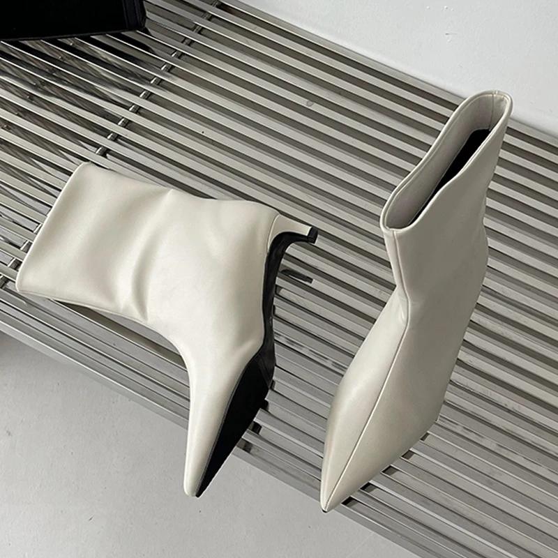 Модные женские ботильоны с острым носком, женские узкие короткие туфли на низком каблуке, туфли-лодочки для вечернего платья, зима-осень