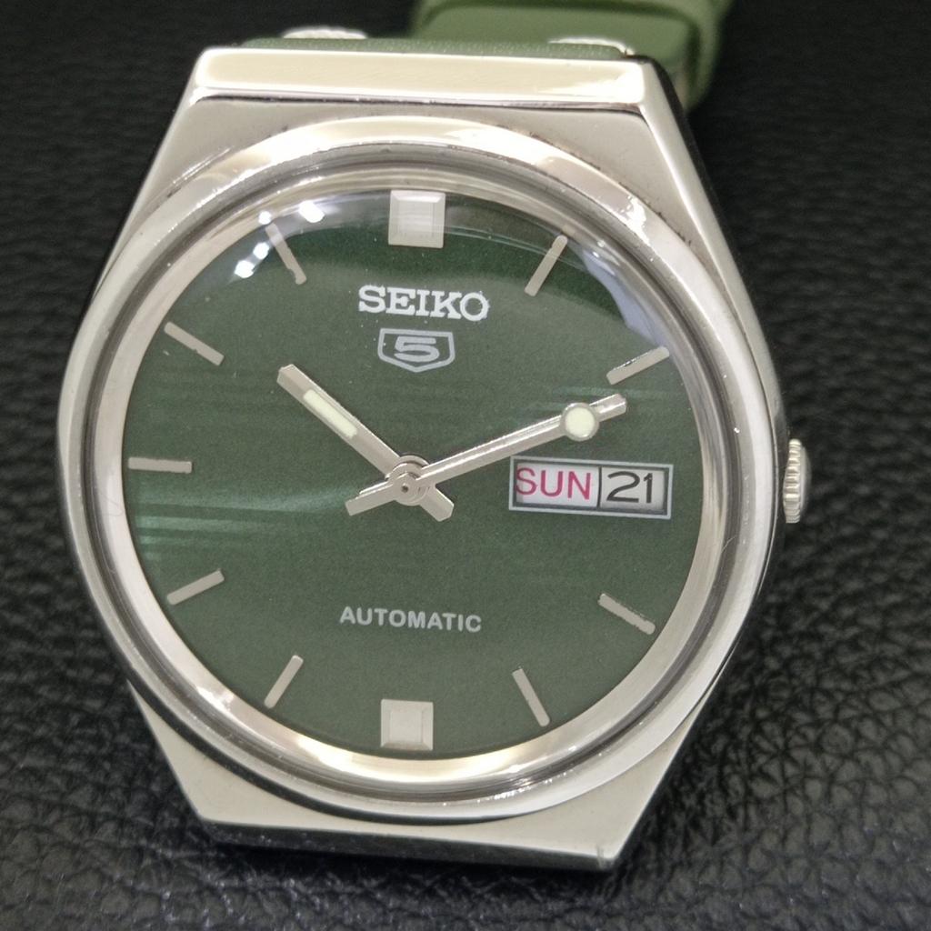 АВТОМАТИЧЕСКИЕ ВИНТАЖНЫЕ ЧАСЫ SEIKO 5 ЯПОНИЯ 6309A МУЖСКИЕ ЧАСЫ С ЦИФЕРБЛАТОМ ЗЕЛЕНОГО ЦВЕТА a701226-5 R206a-a701226