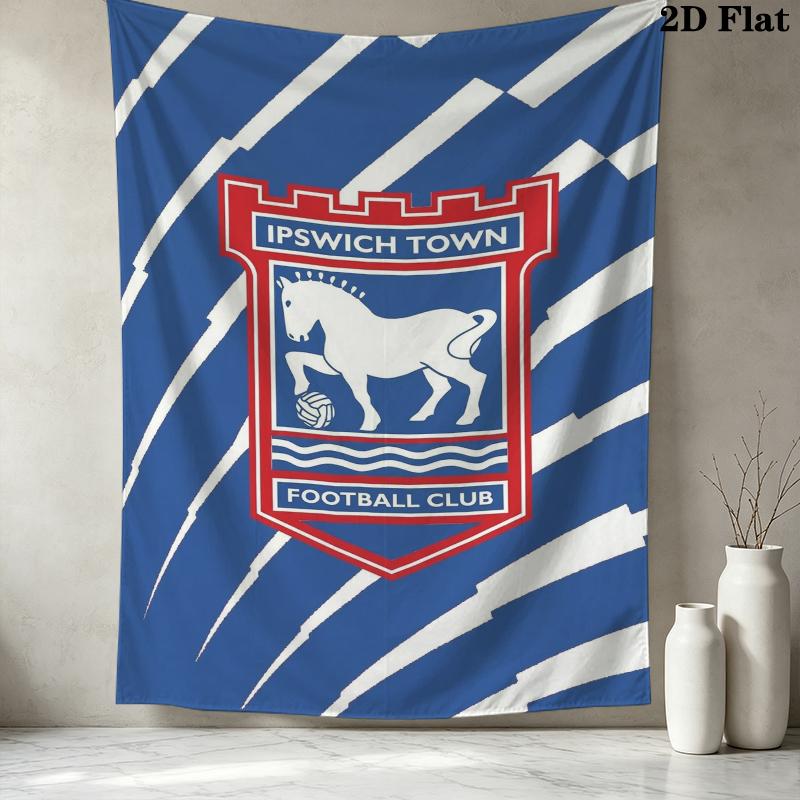 Ipswich Town FC Wall Tapestry Aesthetic Wall Hanging Printed Fabric Blanket Decorative Tapestries for Bedroom Living Room Home Decor