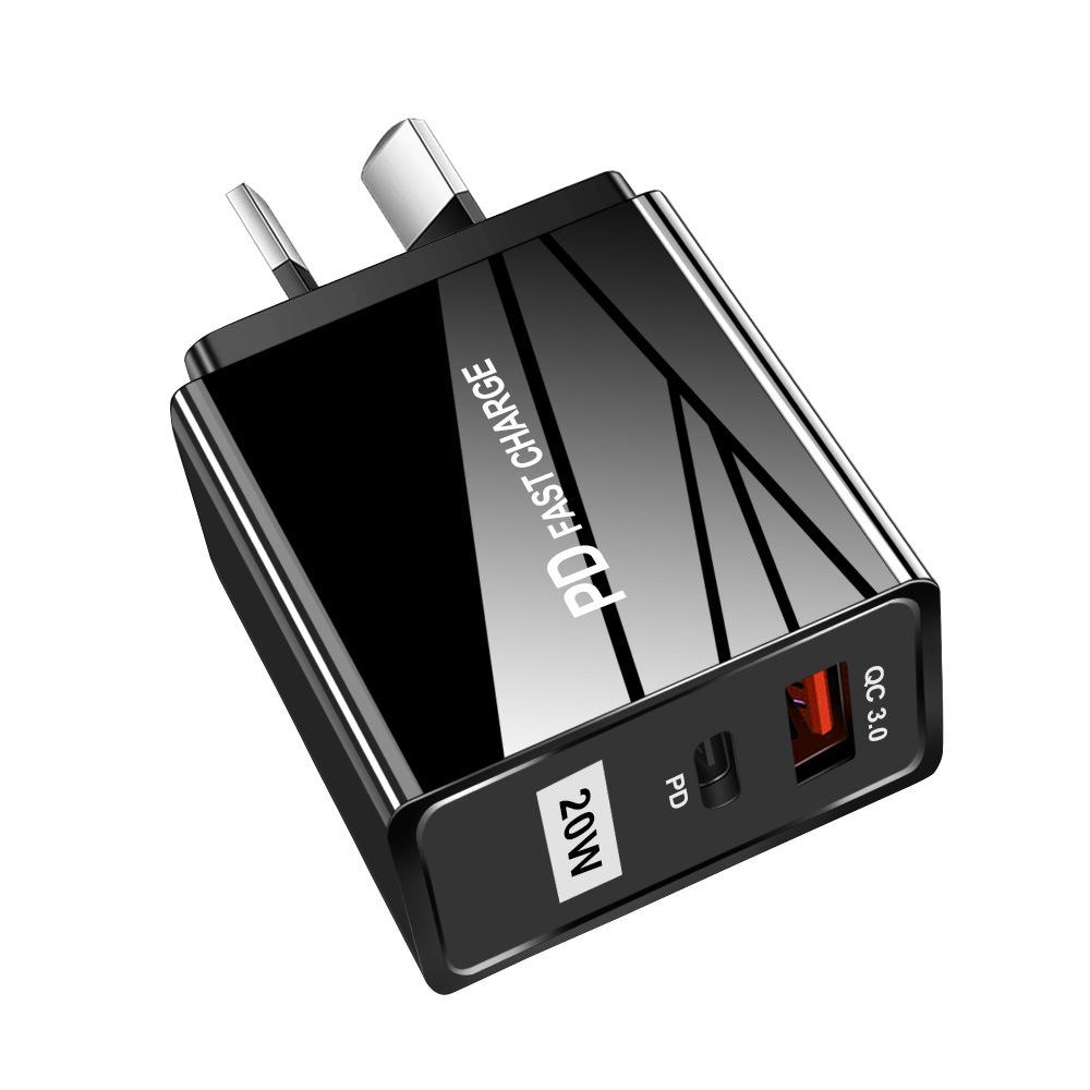 Двойное быстрое USB-зарядное устройство - 5В/9В/12В, QC3.0+PD, стандарты ЕС/США