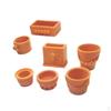 Мини-горшок для цветов из пластика, 7 предметов :12 комплектов декора миниатюрной садовой мебели для кукольного домика