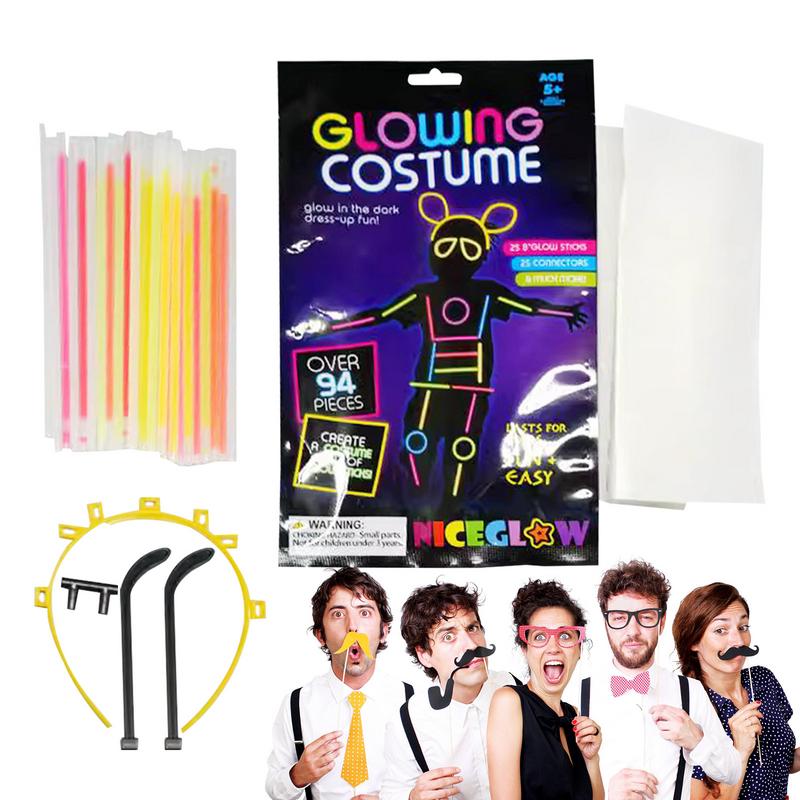 Многоцветная подсветка, светящиеся в темноте палочки, светящиеся игрушки, светящиеся палочки, подарочная упаковка для вечеринки, для домашних развлечений